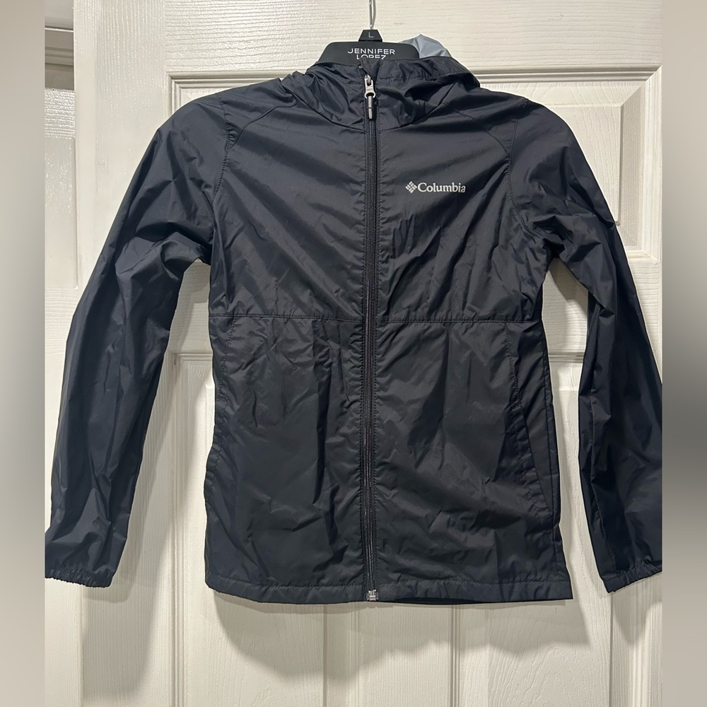Columbia Black Windbreaker Hooded Jacket